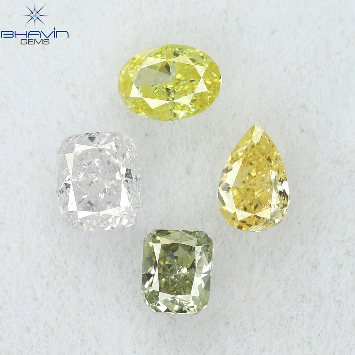 0.77 CT/4 Pcs Natural Mix Diamond Mix Fancy Color Clarity SI2 (4.20 MM)