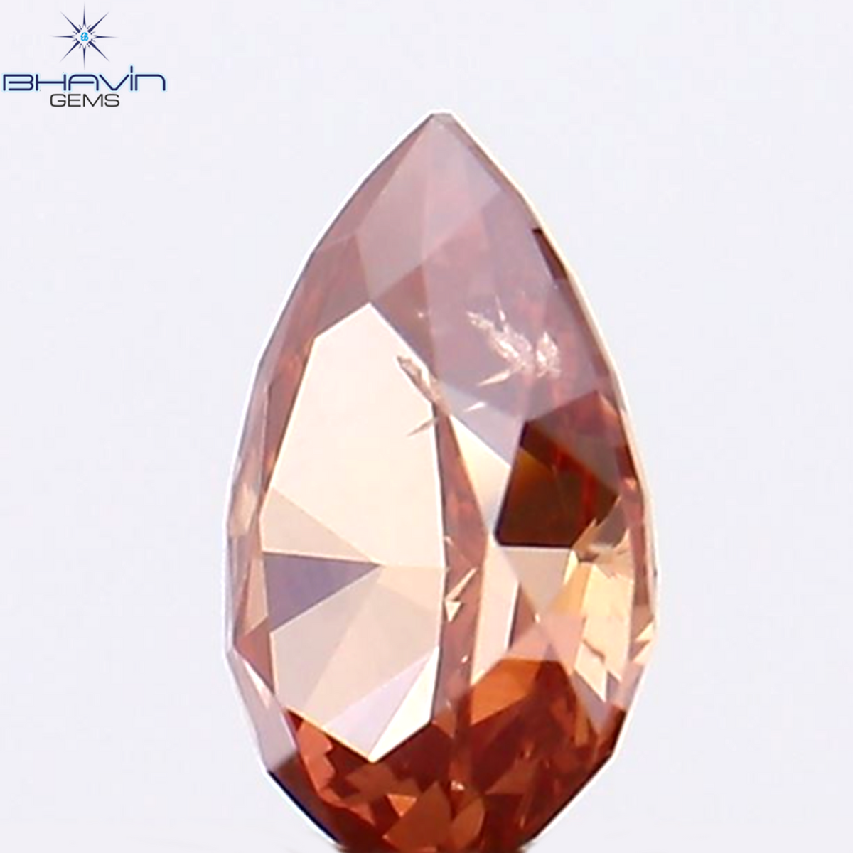 0.14 CT ペアシェイプ ナチュラル ダイヤモンド ピンク色 SI1 クラリティ (4.18 MM)