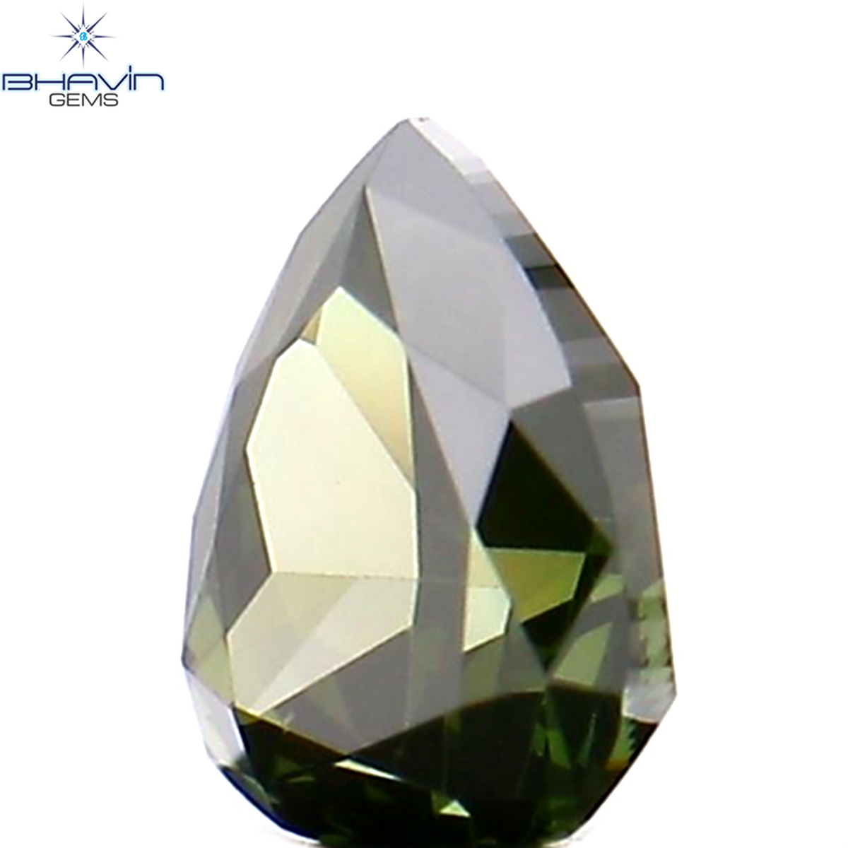 0.17 CT Natural Pear Diamond Enhanced Green Color Clarity VS2 (3.89 MM)