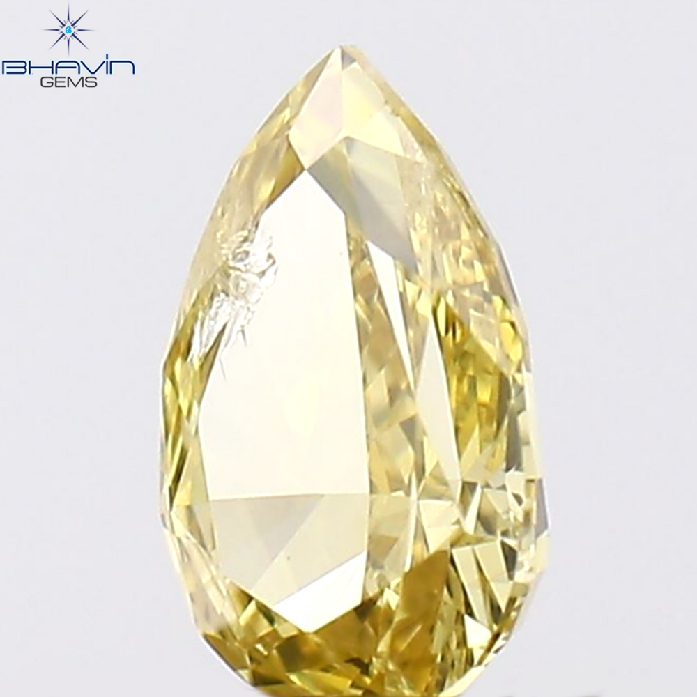 0.20 CT Pear Shape Natural Diamond Orange Color SI1 Clarity (4.66 MM)