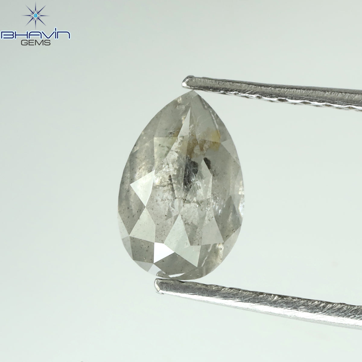 0.53 CT ペアシェイプ ナチュラル ルース ダイヤモンド ソルト アンド ペッパー カラー I3 クラリティ (5.90 MM)