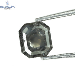 0.85 CT Asscher Shape Natural Diamond Grey Color I3 Clarity (5.32 MM)