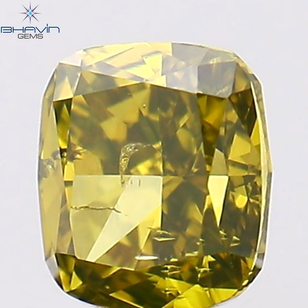 0.24 CT クッション シェイプ ナチュラル ルース ダイヤモンド 強化グリーン カラー SI2 クラリティ (3.55 MM)
