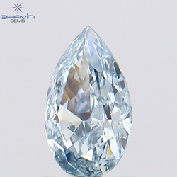 0.15 CT Pear Shape Natural Diamond Greenish Blue Color VS1 Clarity (4.47 MM)