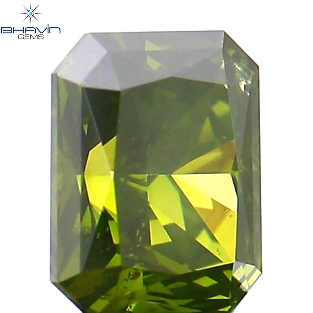 0.58 CT Natural Radiant Diamond Enhanced Green Color Clarity SI1 (5.26 MM)