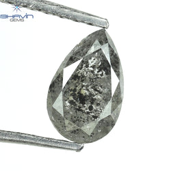 0.64 CT Pear Shape Natural Loose Diamond Salt And Pepper Color I3 Clarity (6.92 MM)