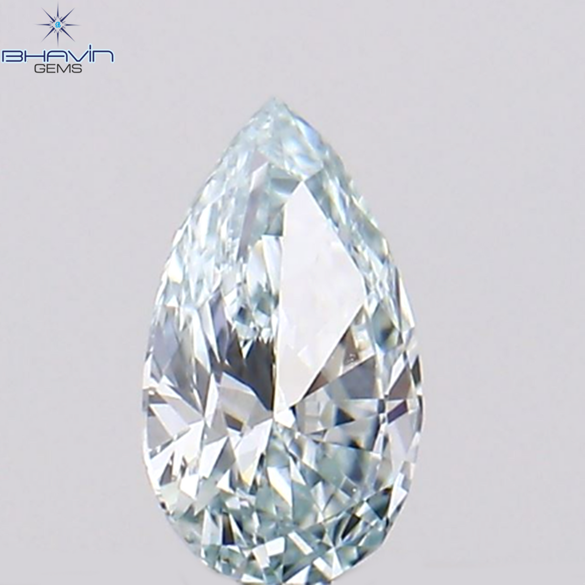 0.07 CT Natural Pear Diamond Enhanced Greenish Blue Color Clarity VS1 (3.68 MM)
