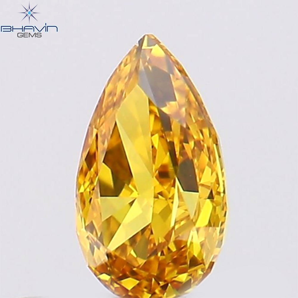 0.28 CT ペアシェイプ ナチュラル ダイヤモンド 強化オレンジ色 VS1 クラリティ (5.13 MM)