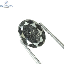 1.00 CT Oval Shape Natural Diamond Salt And Pepper Color I3 Clarity (6.80 MM)