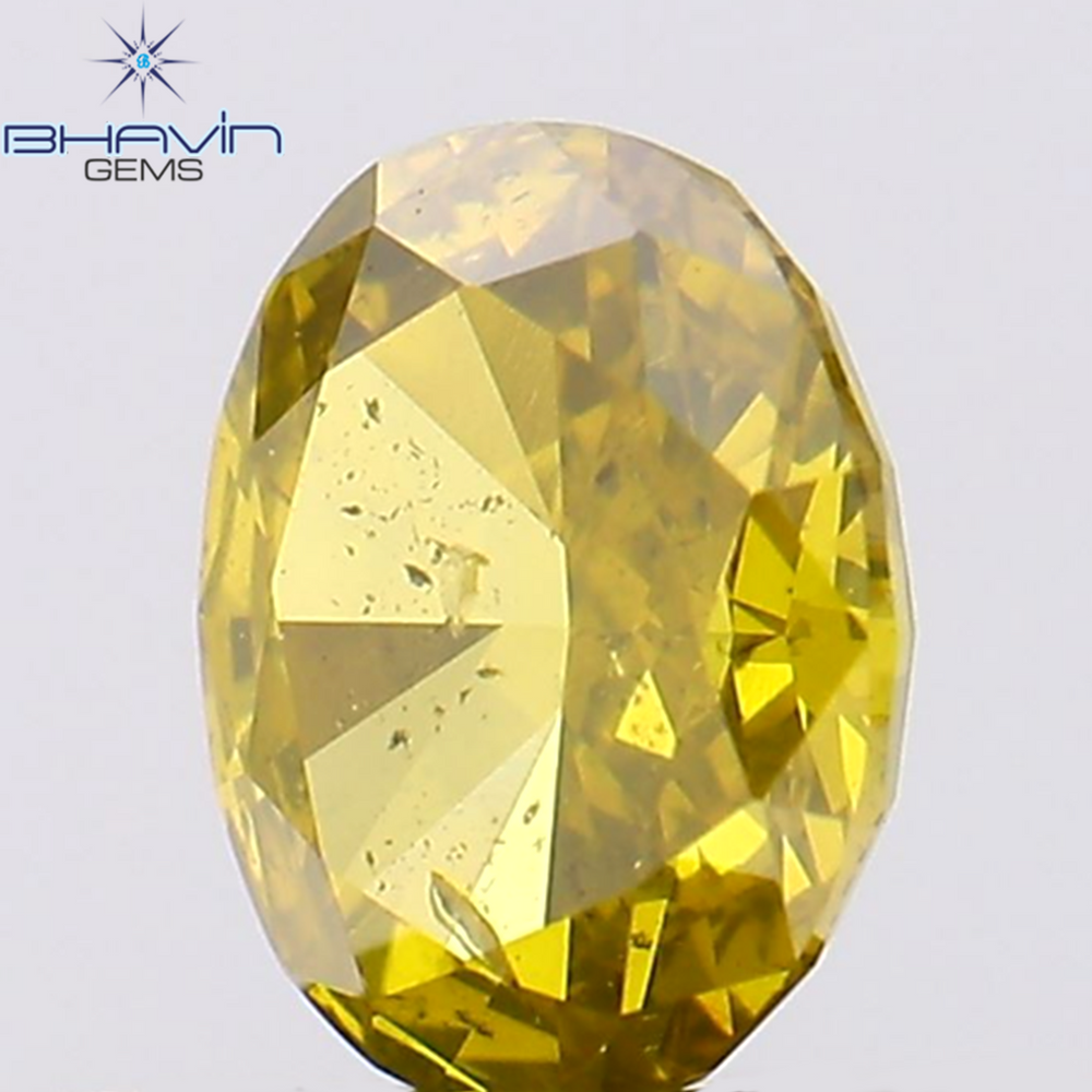 0.41 CT Oval Shape Natural Diamond Yellow Color SI2 Clarity (5.17 MM)