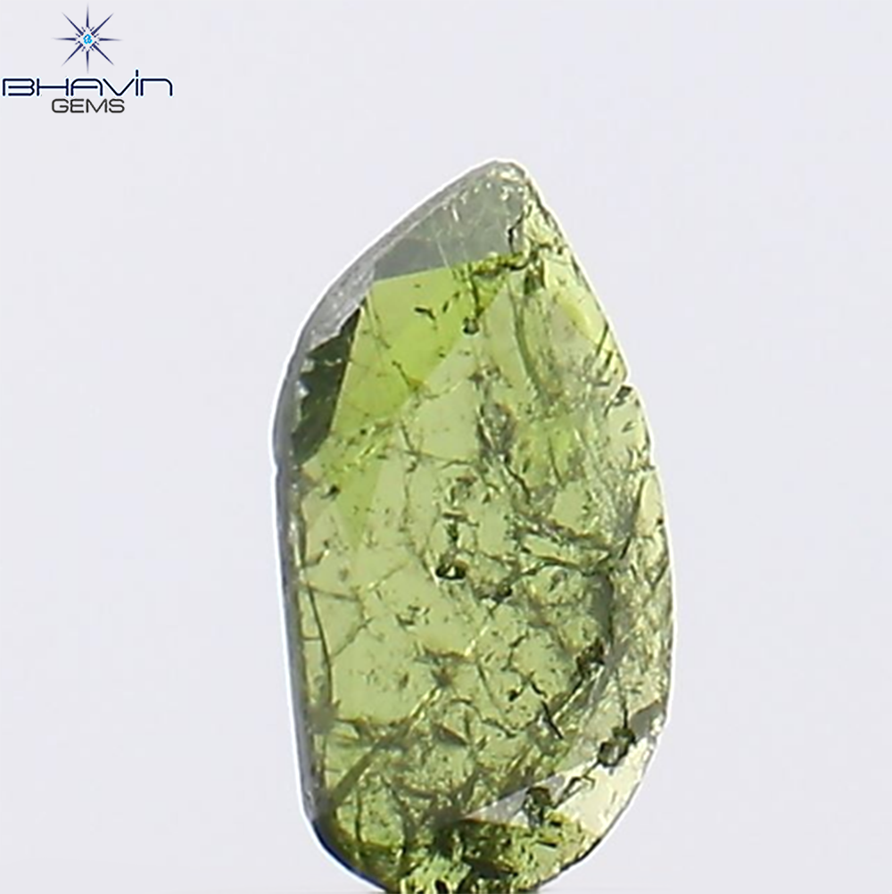 0.23 CT ペアシェイプ ナチュラル ダイヤモンド グリーン カラー I2 クラリティ (6.27 MM)