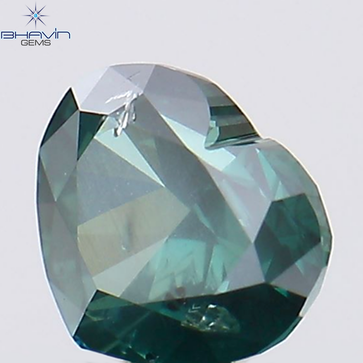 0.30 CT ハート シェイプ ナチュラル ダイヤモンド ブルー カラー SI2 クラリティ (4.34 MM)