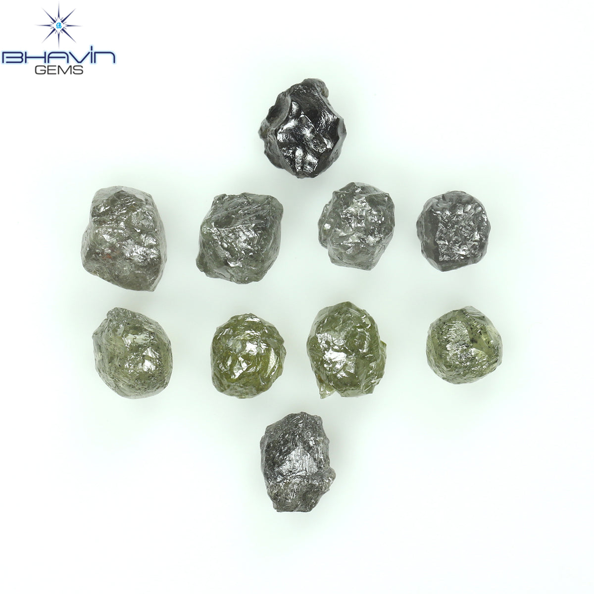 5.29 CT/10 Pcs Natural Rough Diamond Grey Color Clarity I3 (4.14 MM)