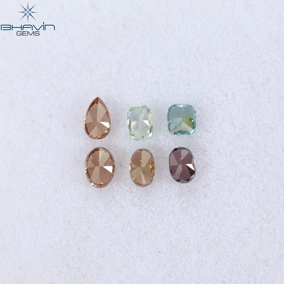 0.41 CT/6 Pcs Natural Mix Diamond Enhanced Mix Fancy Color Clarity SI2 (3.15 MM)