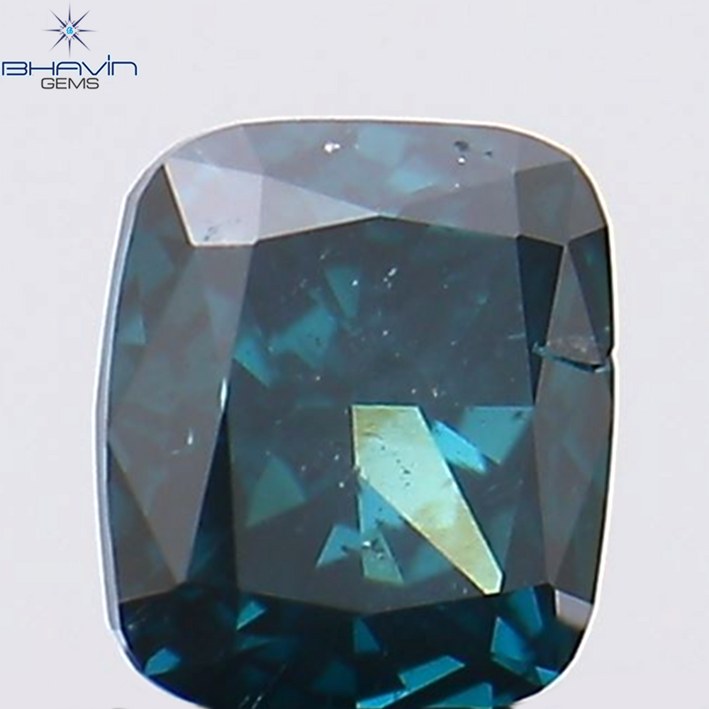 0.19 CT Cushion Shape Natural Diamond Blue Color SI1 Clarity (3.38 MM)