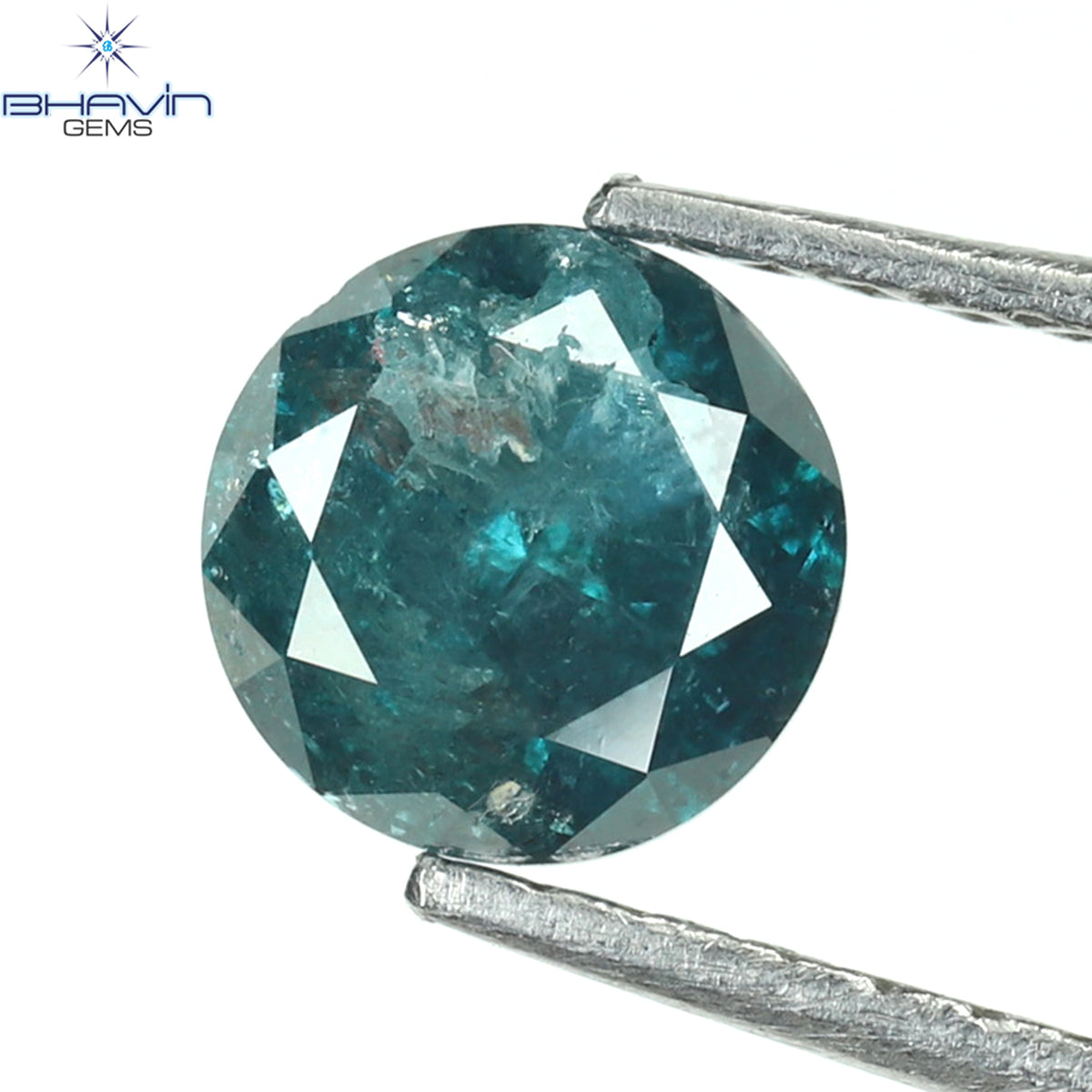 0.73 CT Natural Round Diamond Enhanced Blue Color Clarity I3 (5.55 MM)