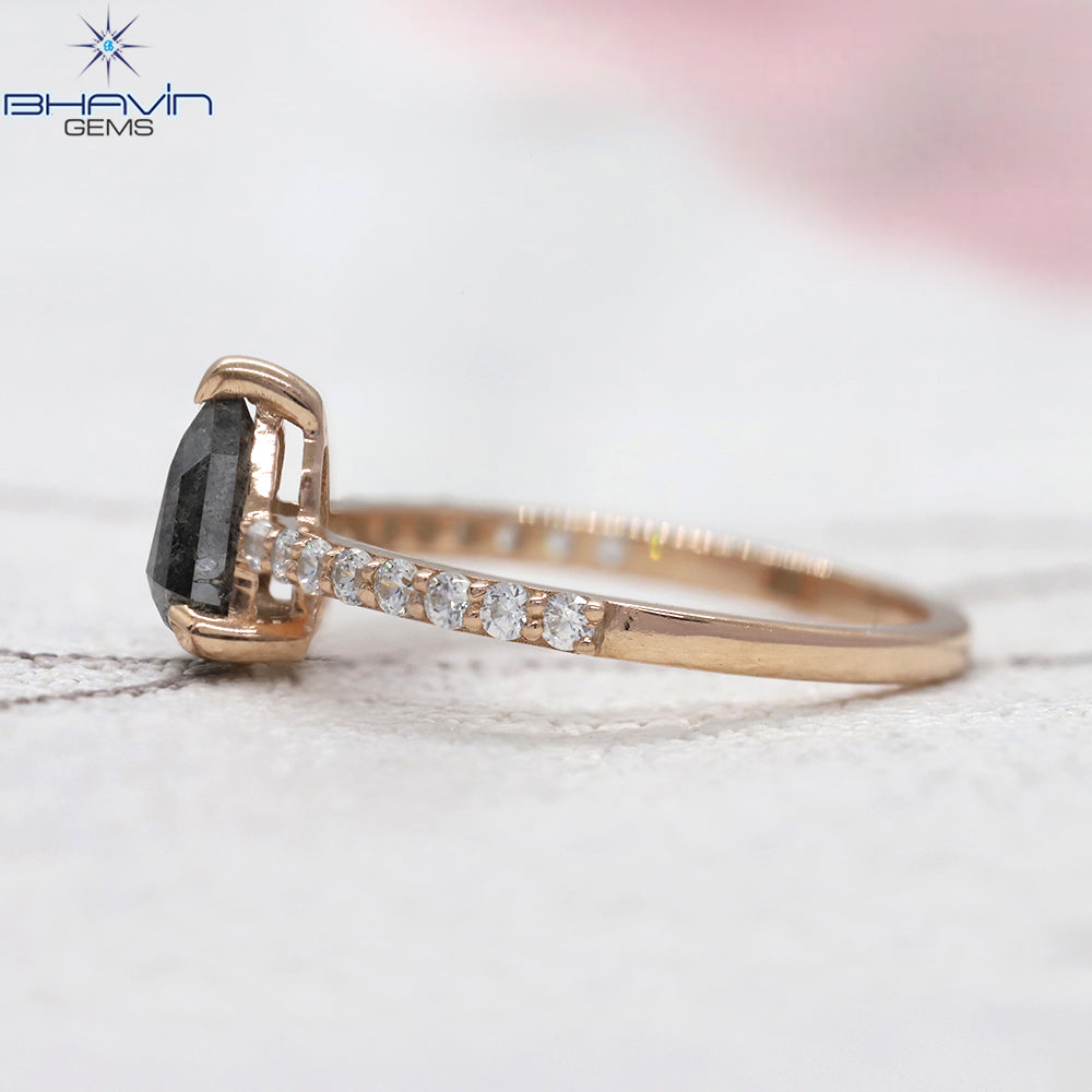 Shield Diamond Salt And Pepper Diamond Natural Diamond Ring Gold Ring Engagement Ring