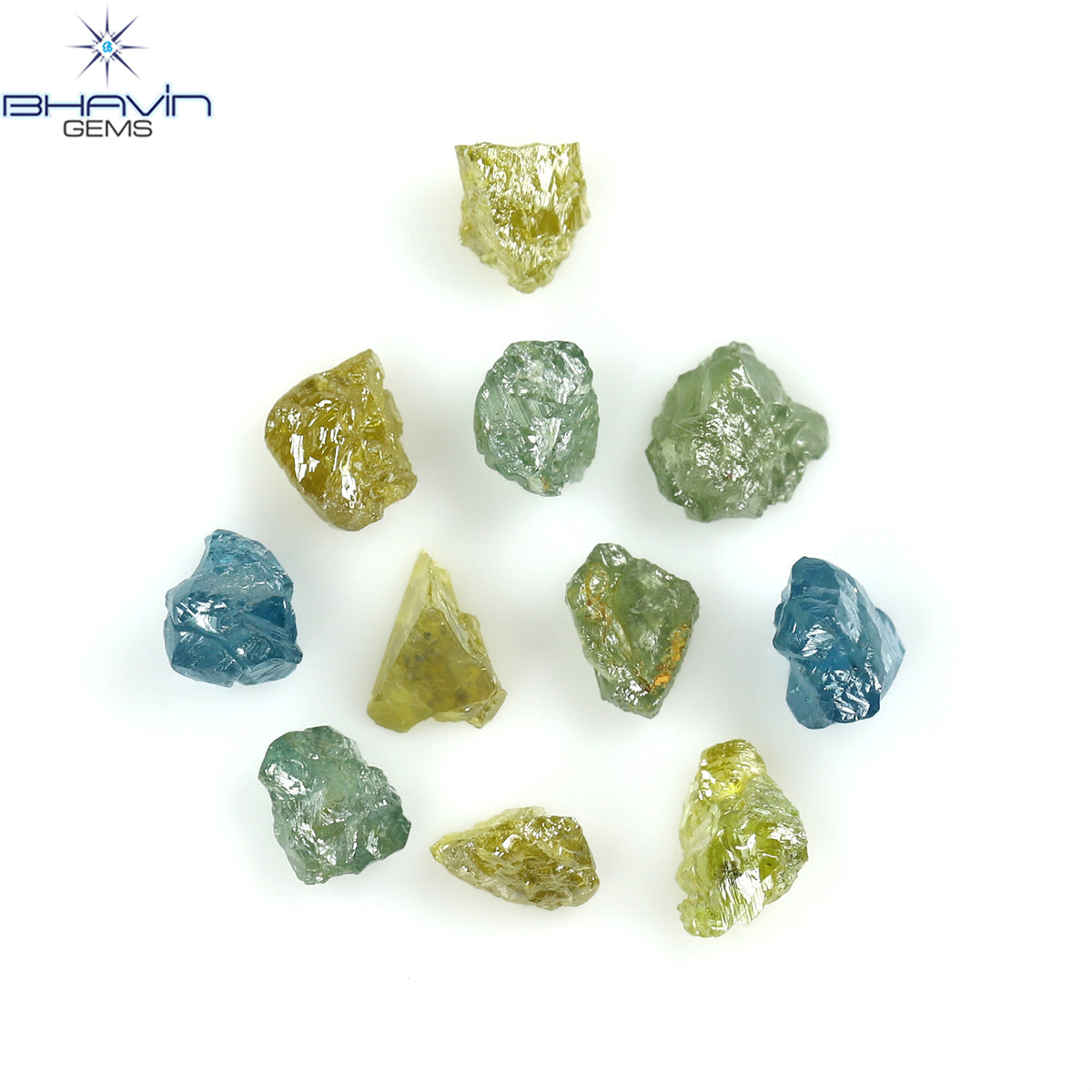 1.47 CT/11 Pcs Natural Rough Diamond Enhanced Mix Fancy Color Clarity I3 (4.30 MM)