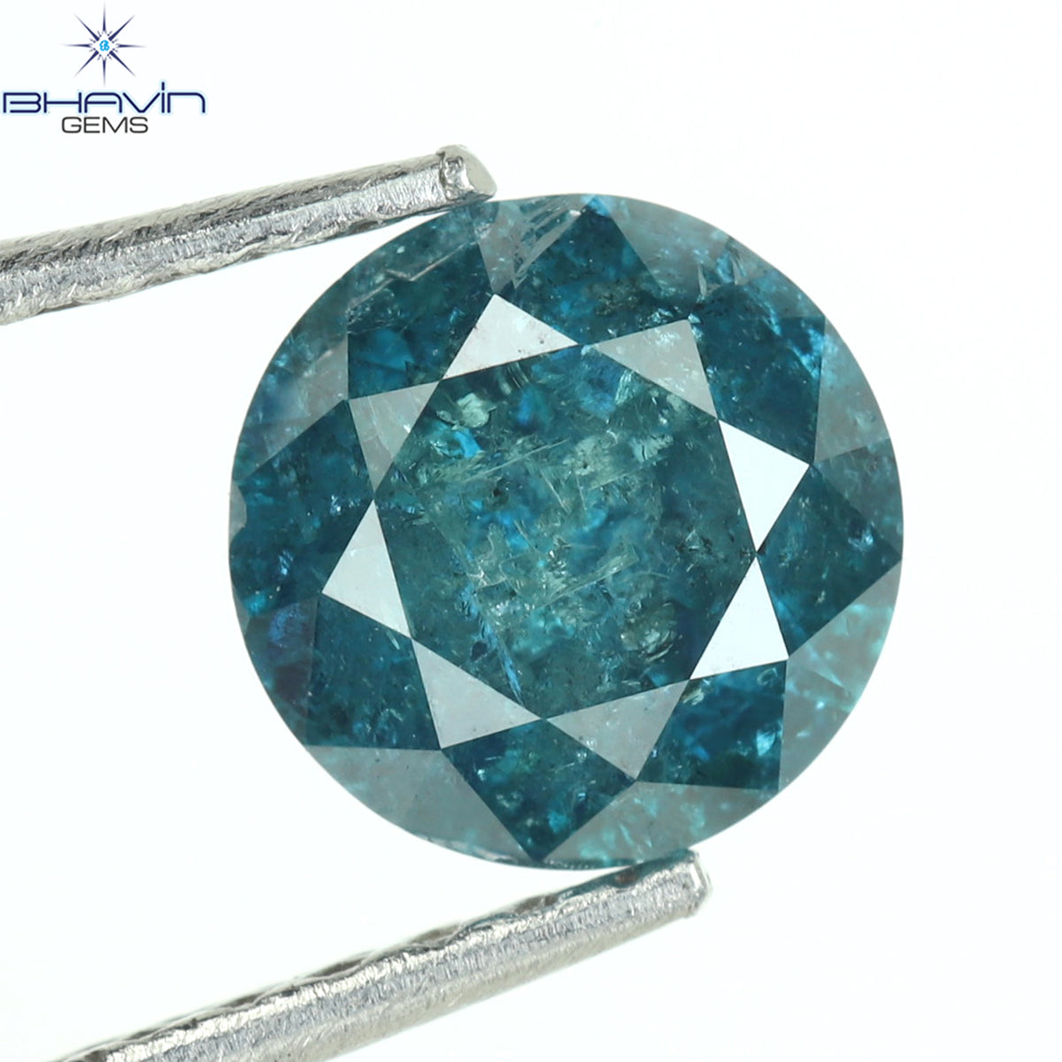 0.81 CT ラウンド ダイヤモンド 天然ダイヤモンド ブルー カラー I3 クラリティ (5.88 MM)