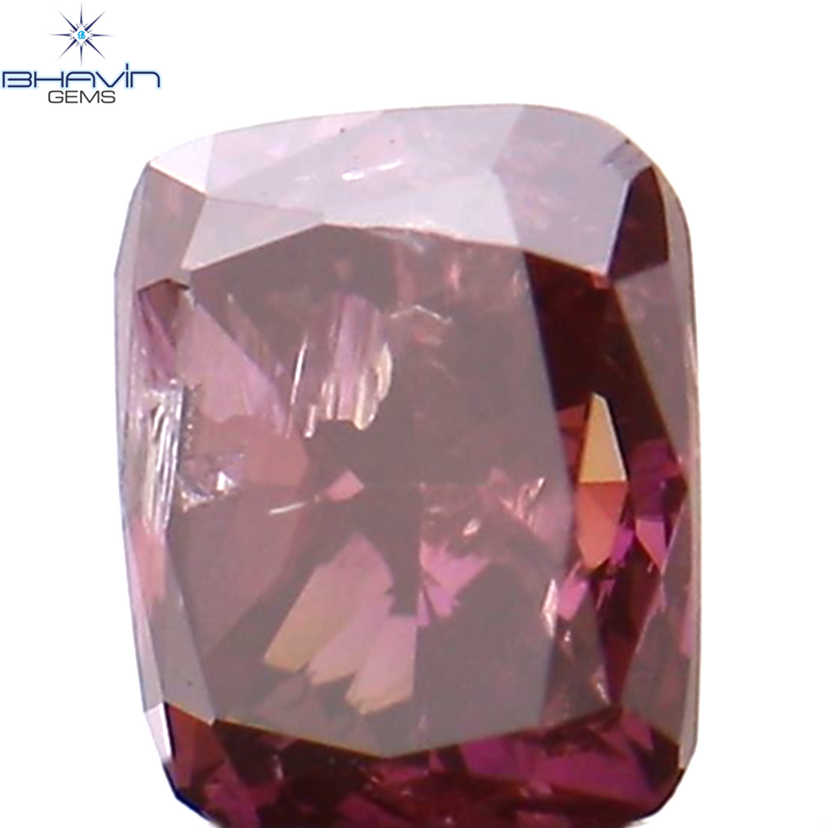 0.21 CT クッション シェイプ ナチュラル ルース ダイヤモンド エンハンスト ピンク カラー I1 クラリティ (3.71 MM)
