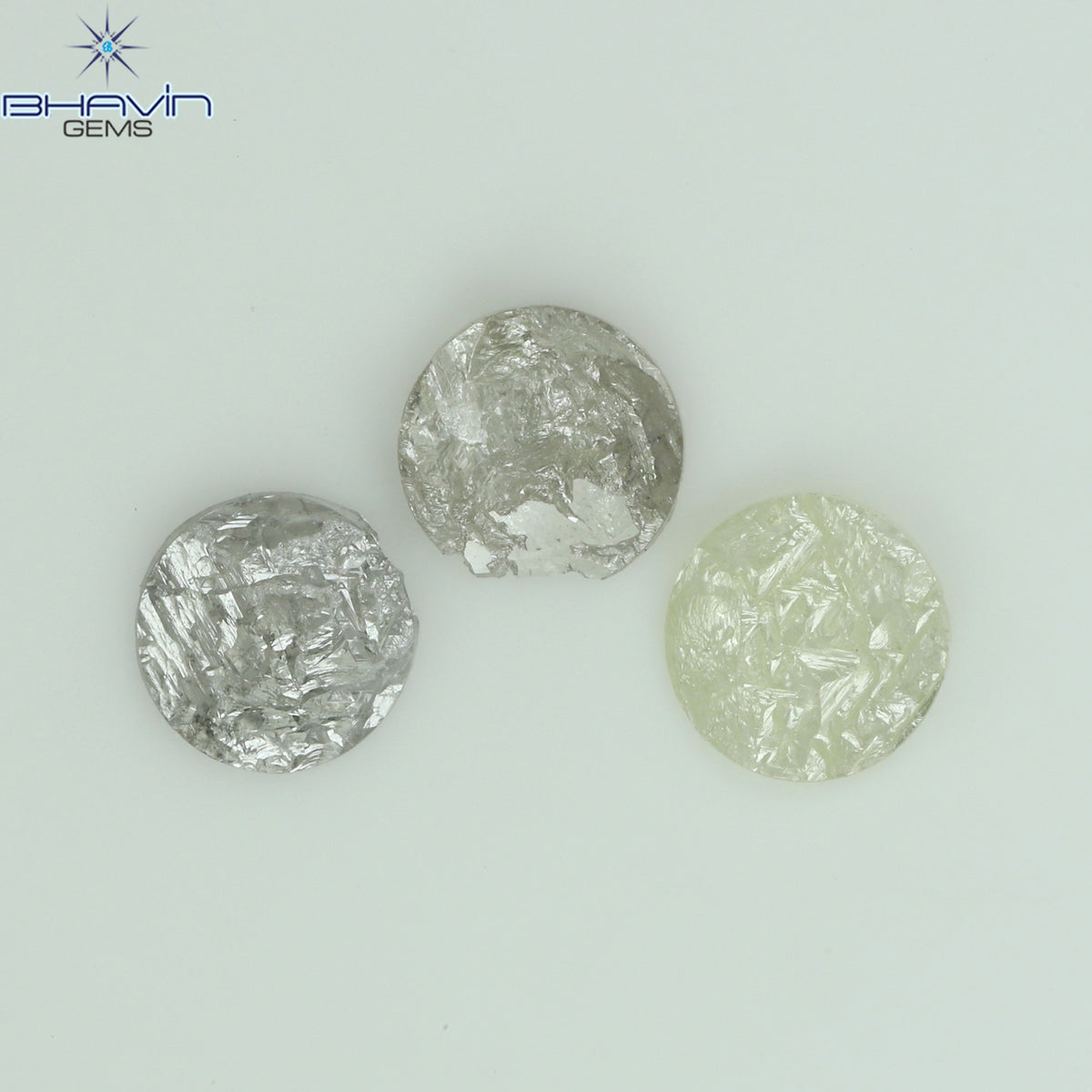 0.50 CT/3 Pcs Natural Uncut Diamond White Color Clarity I3 (4.70 MM)