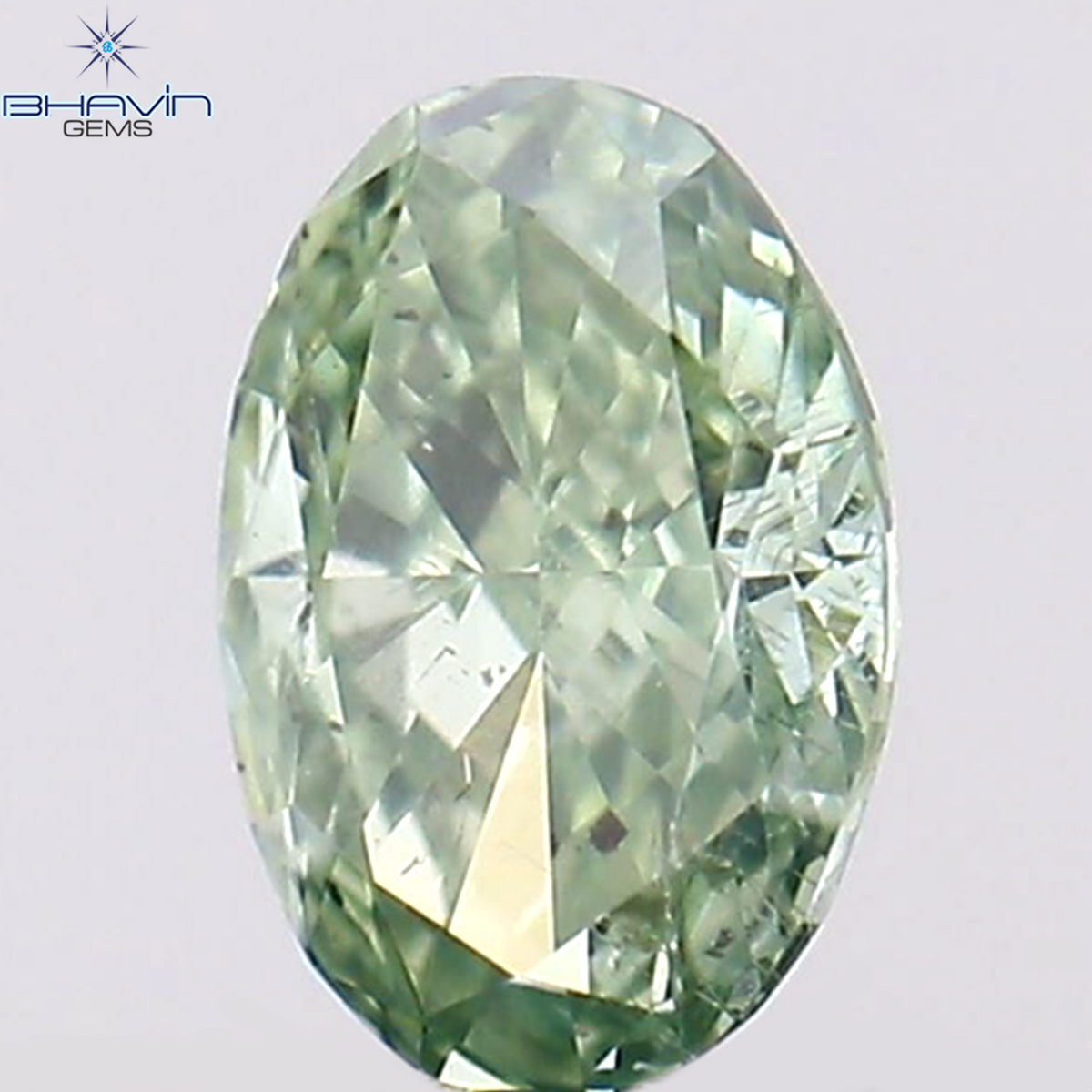 0.14 CT Natural Oval Diamond Enhanced Green Color Clarity SI1 (3.90 MM)