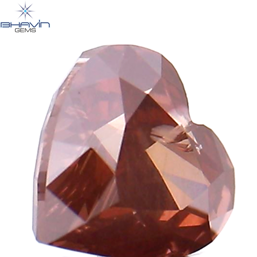 0.28 CT ハート シェイプ ピンク カラー ナチュラル ルース ダイヤモンド SI2 クラリティ (4.05 MM)