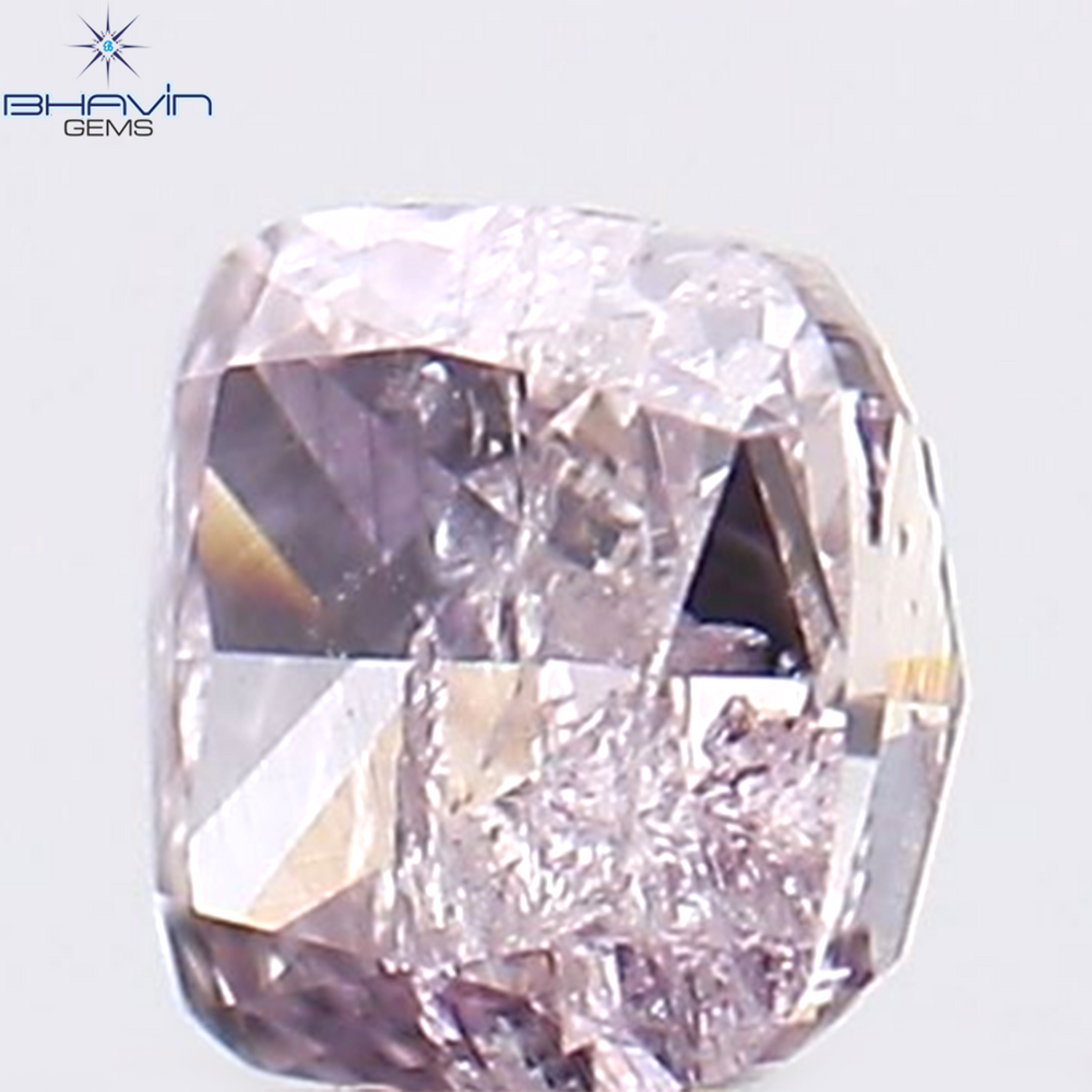 0.10 CT Cushion Shape Natural Diamond Pink Color I2 Clarity (2.45 MM)
