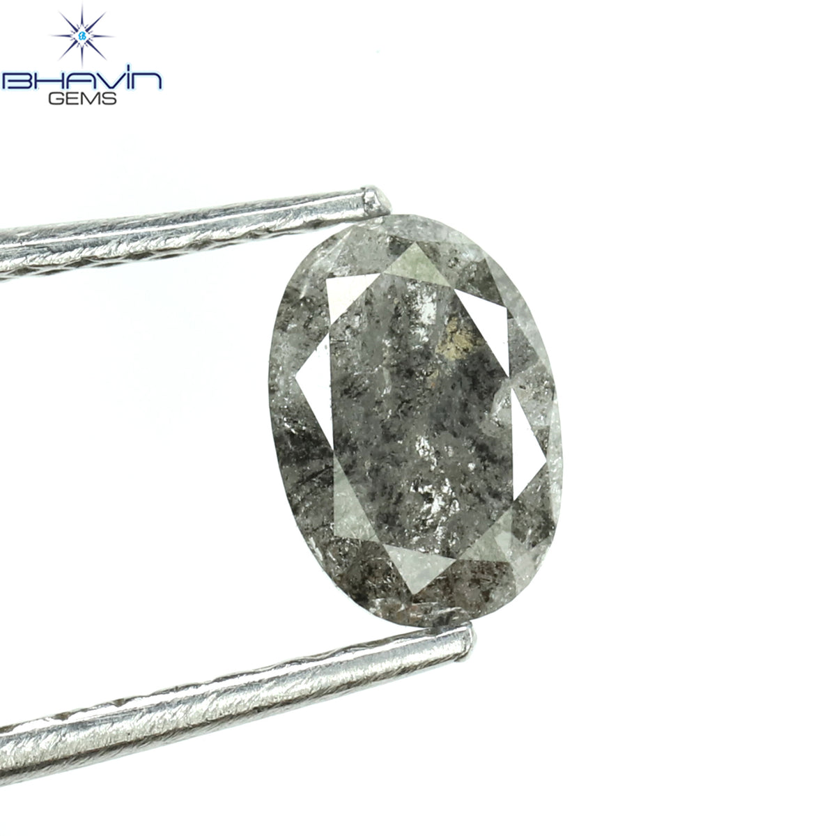 0.66 CT Natural Oval Diamond Salt And Pepper Color Clarity I3 (6.35 MM)
