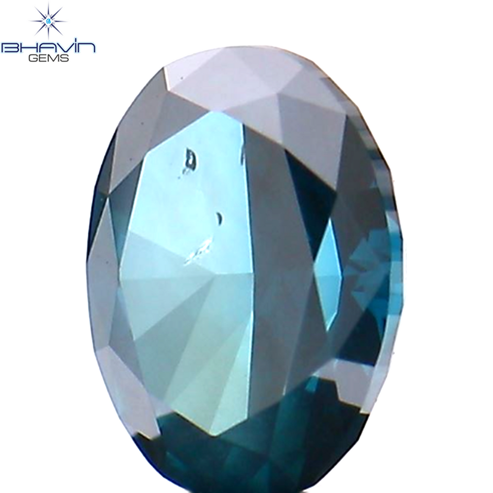 0.38 CT Oval Shape Natural Diamond Blue Color SI2 Clarity (5.00 MM)