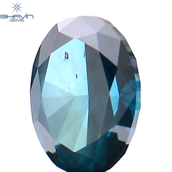 0.38 CT オーバル シェイプ ナチュラル ダイヤモンド ブルー カラー SI2 クラリティ (5.00 MM)