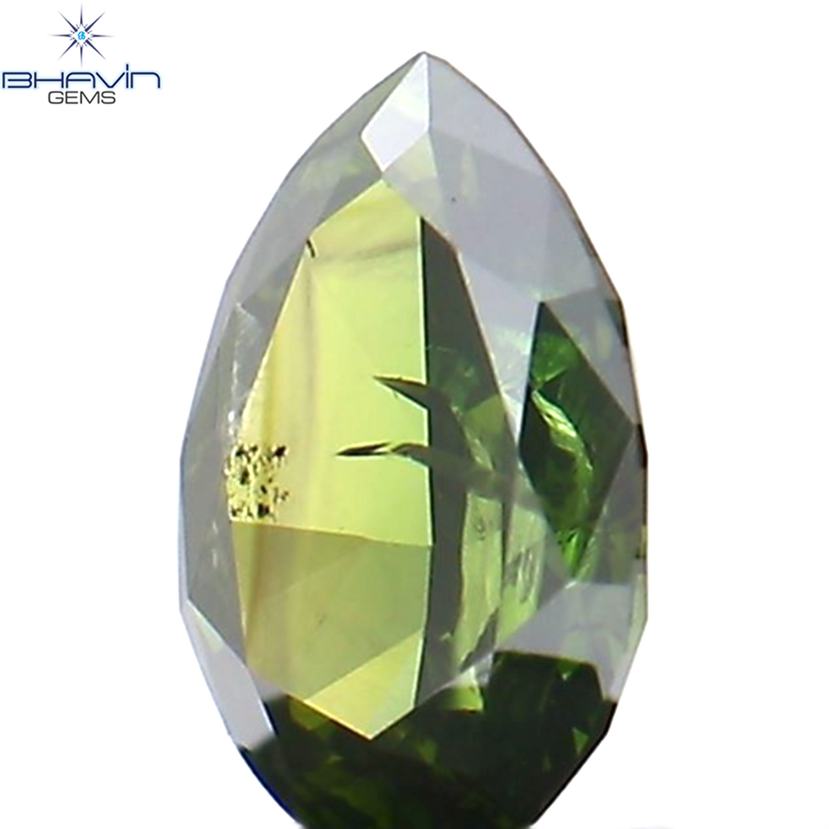 0.20 CT Natural Pear Diamond Enhanced Green Color Clarity I1 (4.70 MM)