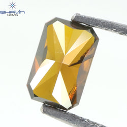0.33 CT Radiant Diamond Cognac Color Natural Diamond Clarity SI2 (5.15 MM)