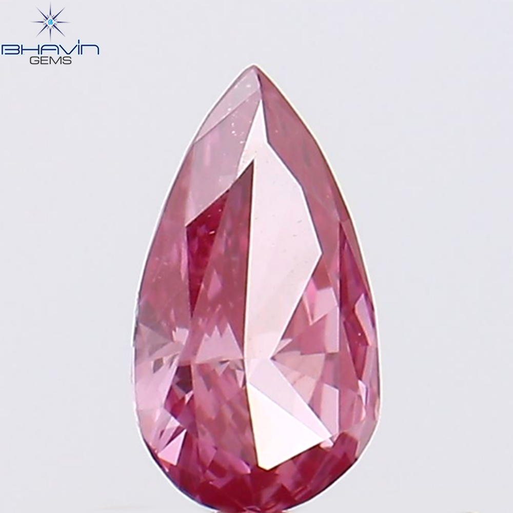 0.23 CT Natural Pear Diamond Enhanced Pink Color Clarity VS1 (5.64 MM)