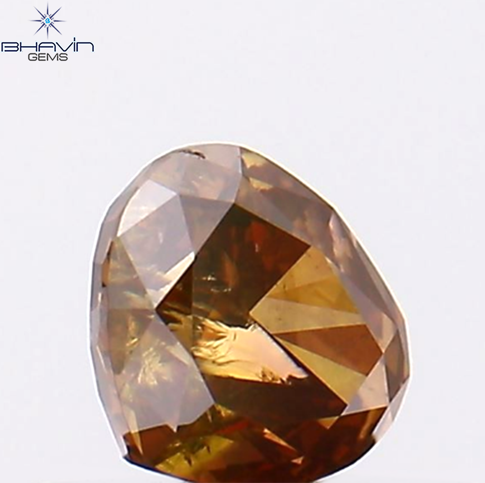 0.31 CT Natural Heart Diamond Enhanced Brown Color Clarity I1 (4.26 MM)