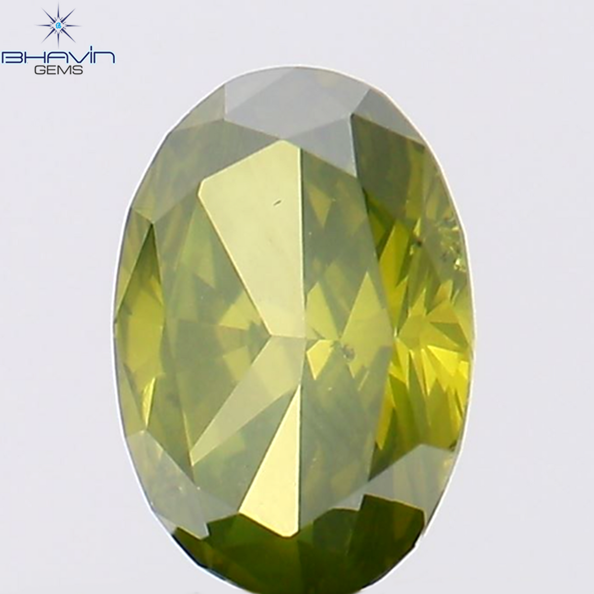 0.51 CT オーバル シェイプ ナチュラル ダイヤモンド グリーン カラー SI1 クラリティ (6.05 MM)
