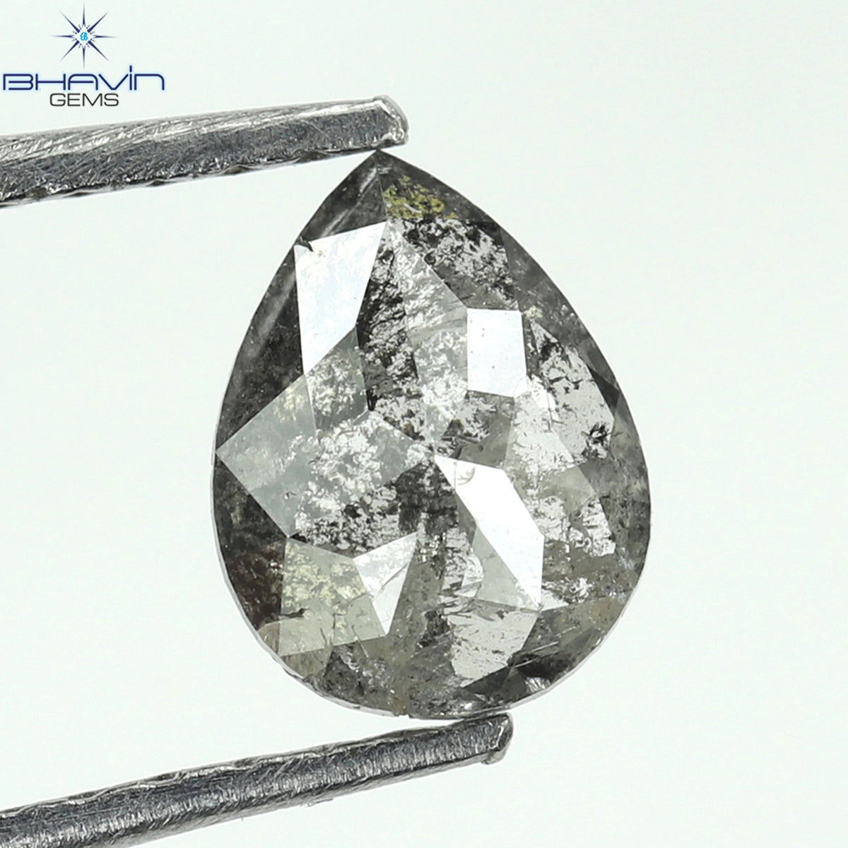 0.57 CT Natural Pear Diamond Salt And Pepper Color Clarity I3 (6.42 MM)