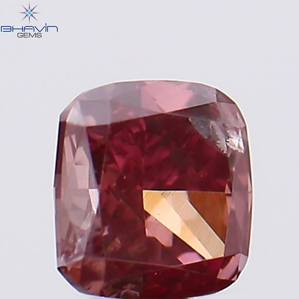 0.23 CT Natural Cushion Diamond Enhanced Pink Color Clarity SI1 (3.48 MM)