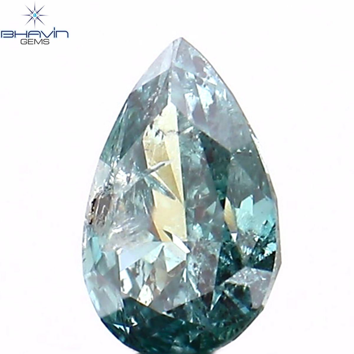 0.22 CT Natural Pear Diamond Enhanced Blue Color Clarity I1 (4.80 MM)