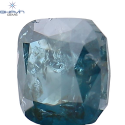 0.19 CT クッション シェイプ ナチュラル ダイヤモンド ブルー カラー SI1 クラリティ (3.38 MM)