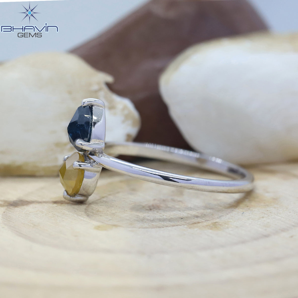 Round Rose Cut And Pear Diamond Natural Diamond Ring Gold Ring Engagement Ring
