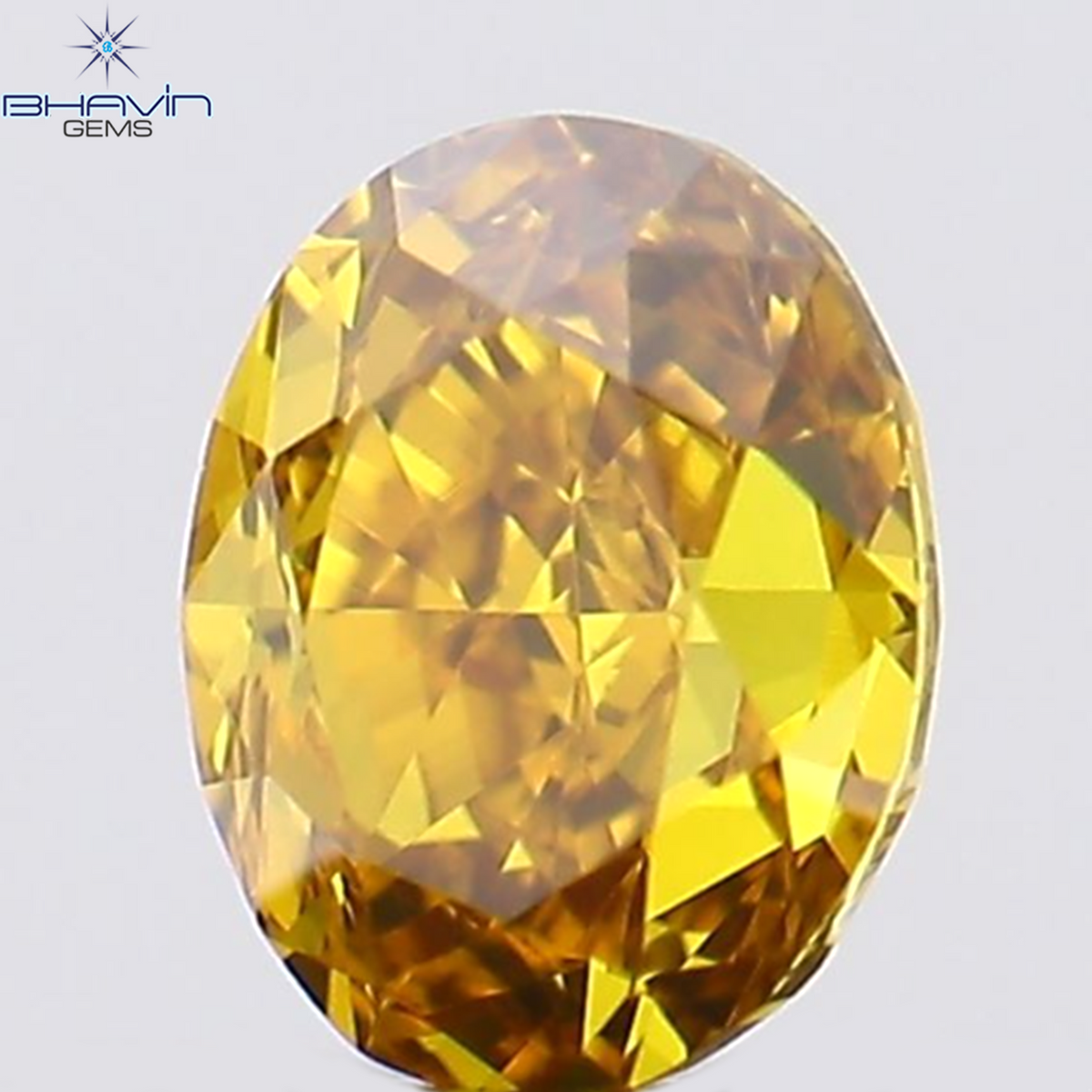 0.19 CT Natural Oval Diamond Enhanced Orange Color Clarity VS1 (3.64 MM)