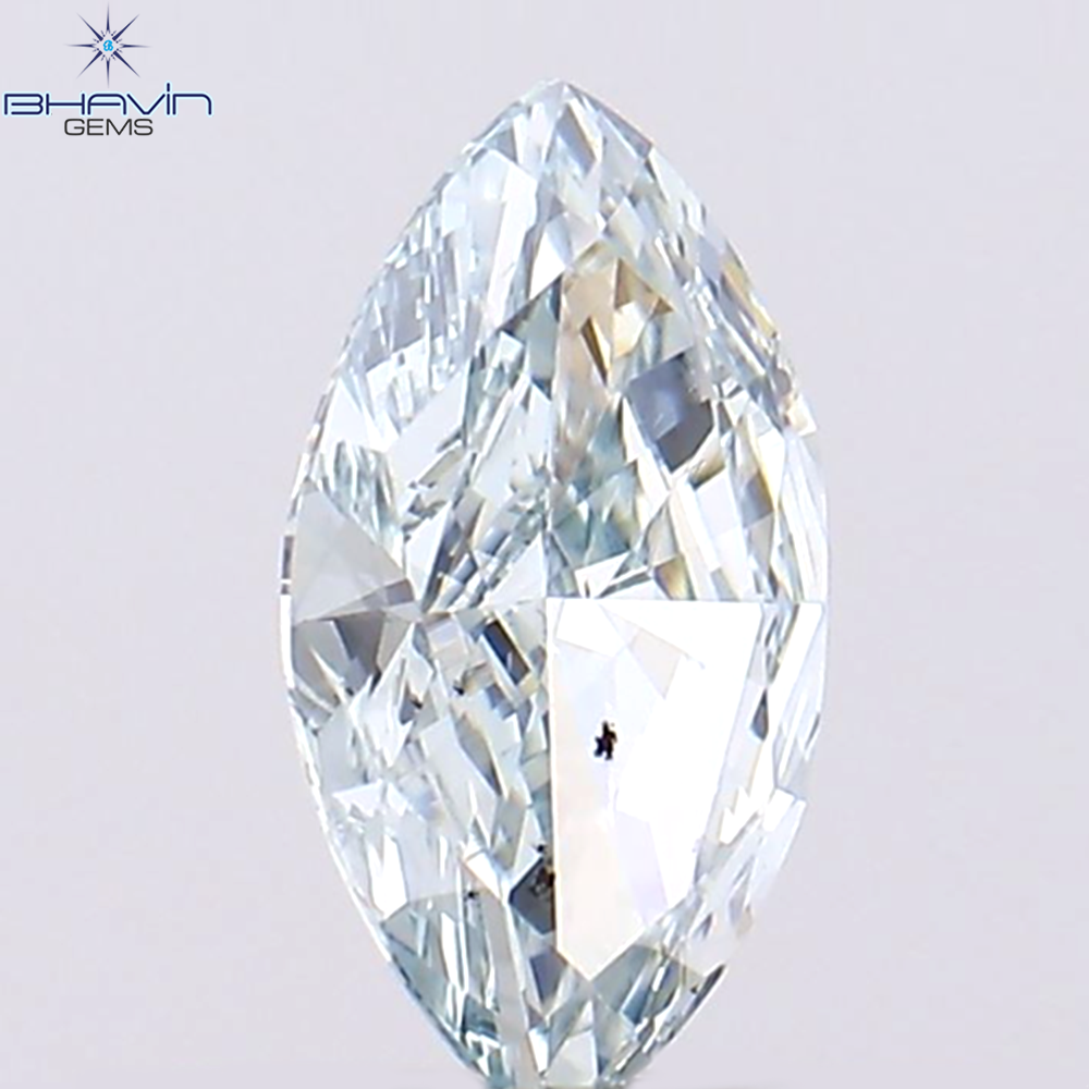 0.36 CT Natural Marquise Diamond Enhanced Greenish Blue Color Clarity SI1 (6.85 MM)
