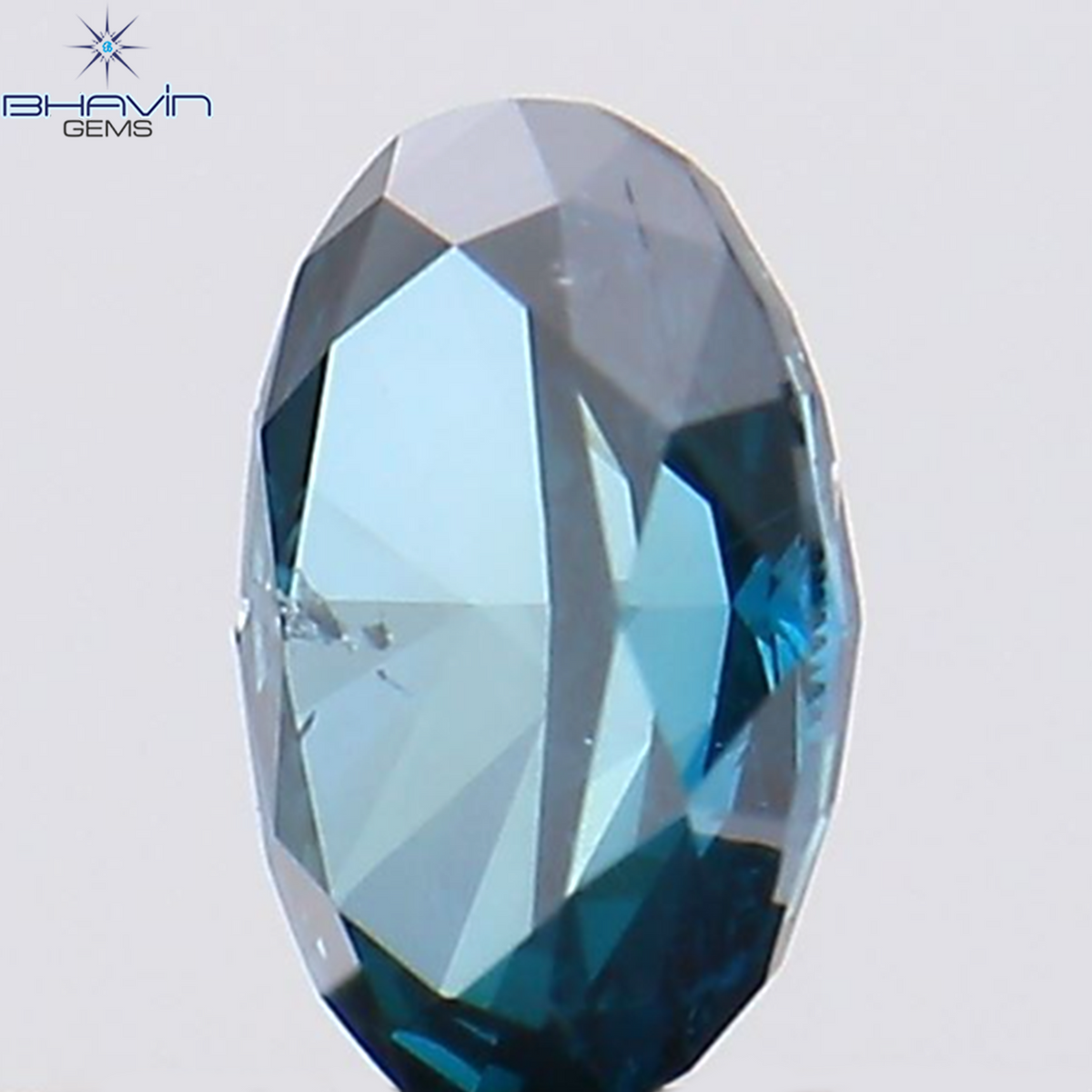 0.19 CT Natural Oval Diamond Enhanced Blue Color Clarity SI1 (4.26 MM)