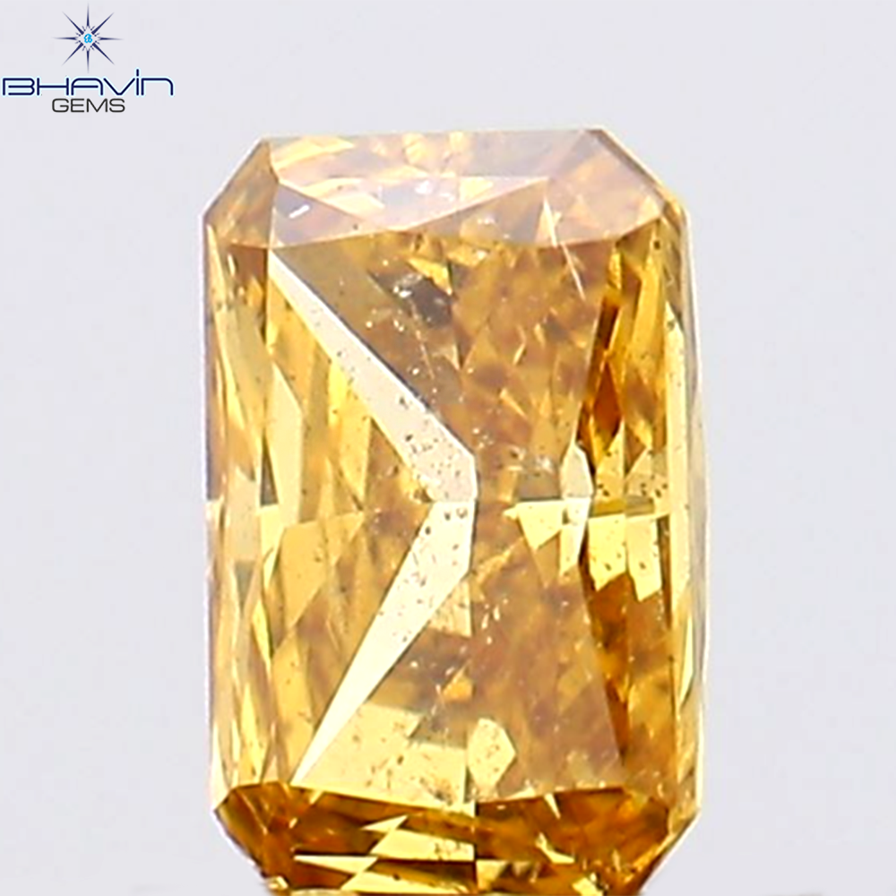 0.20 CT ラディアント シェイプ ナチュラル ダイヤモンド オレンジ色 SI1 クラリティ (4.20 MM)