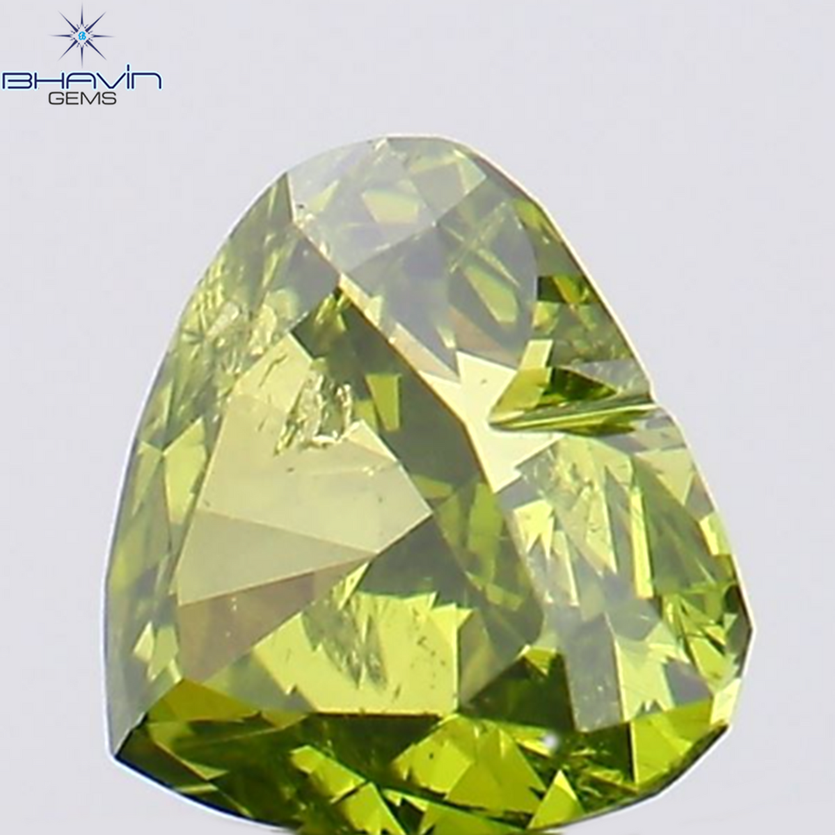 0.32 CT ハート シェイプ ナチュラル ダイヤモンド グリーン カラー SI2 クラリティ (4.00 MM)
