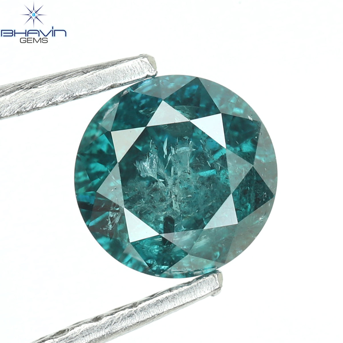 0.40 CT Natural Round Diamond Enhanced Blue Color Clarity I3 (4.67 MM)