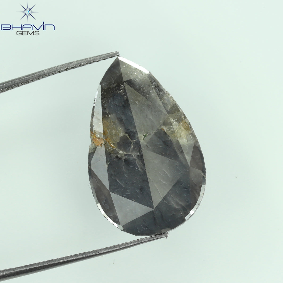 5.69 CT ペア スライス シェイプ ナチュラル ダイヤモンド グレー カラー I3 クラリティ (14.00 MM)