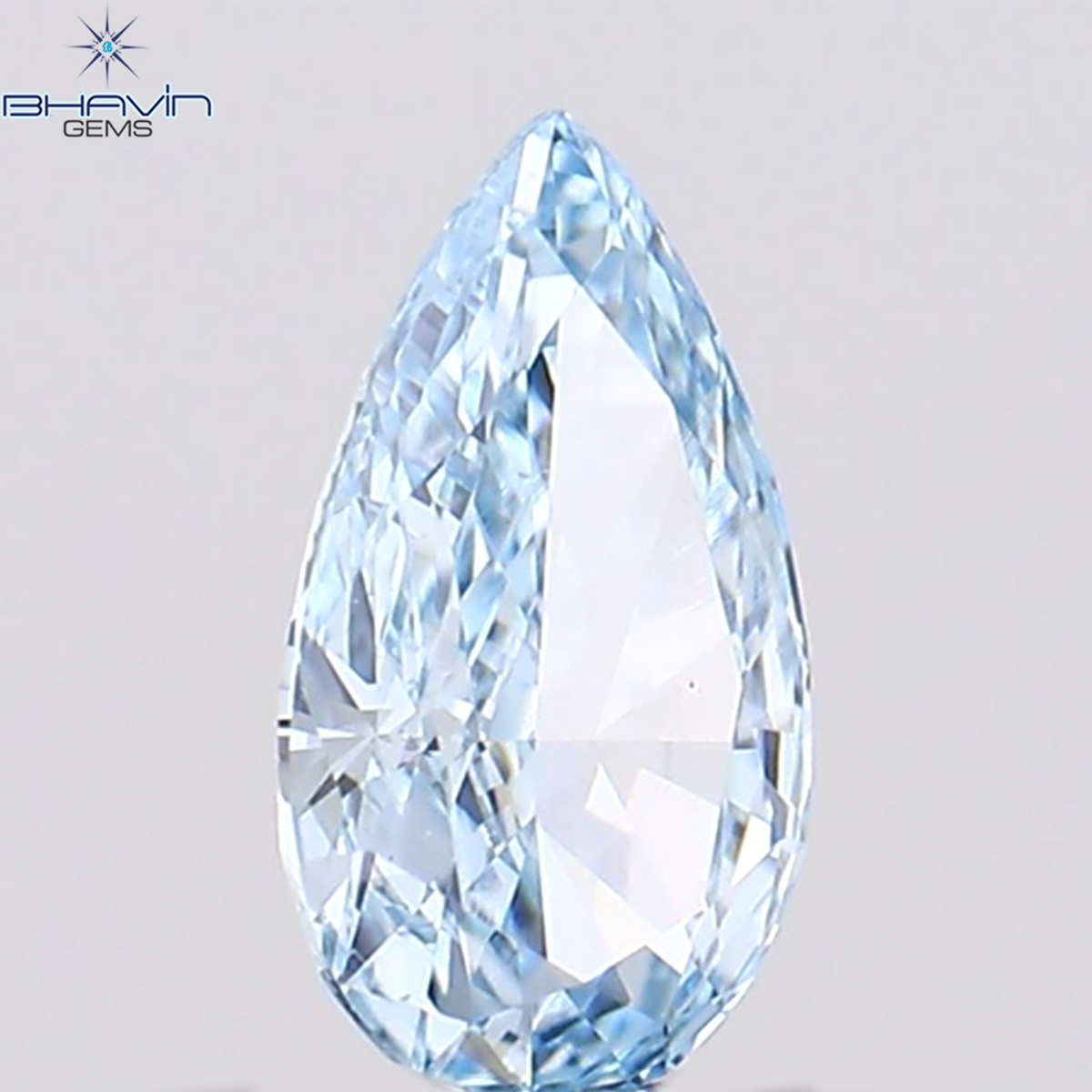 0.24 CT Natural Pear Diamond Enhanced Greenish Blue Color Clarity VS1 (5.60 MM)