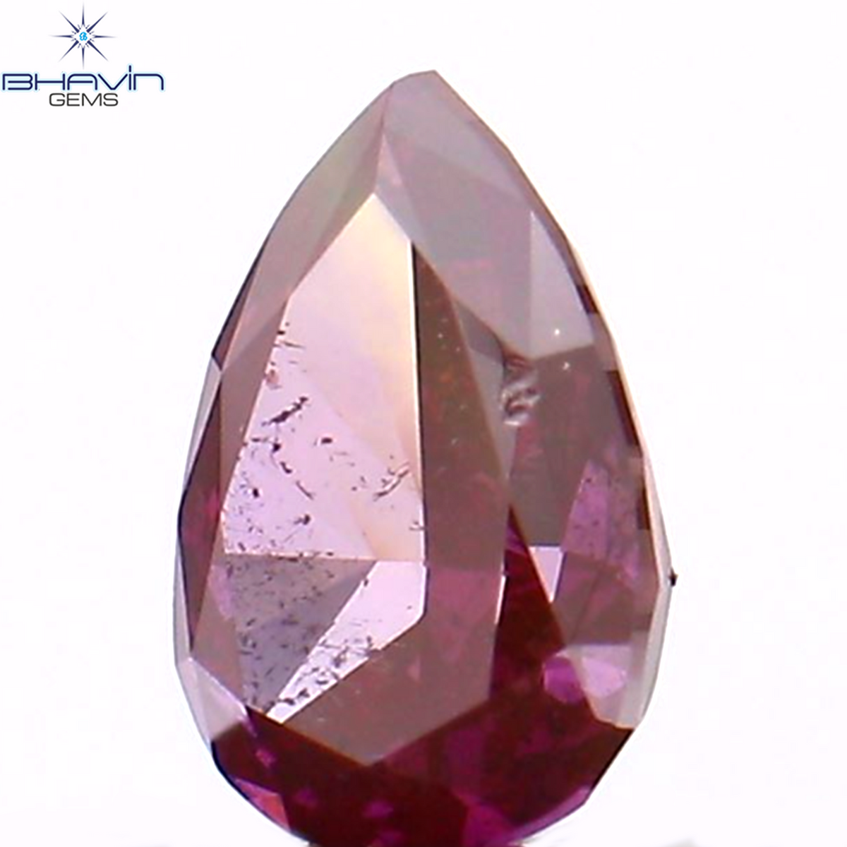 0.19 CT Natural Pear Diamond Enhanced Pink Color Clarity SI1 (4.40 MM)